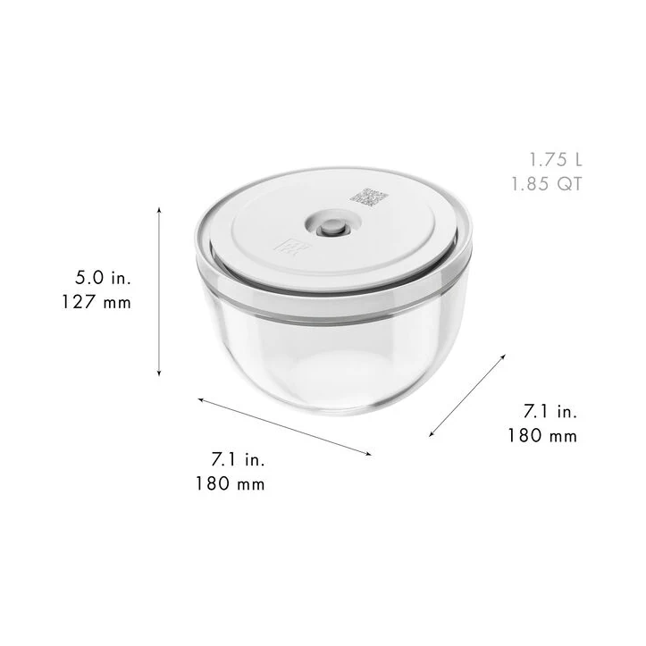 Zwilling Fresh & Save Bowls Vacuum Bowl Set S/M/L / 6-pc, Glass - Transparent-White