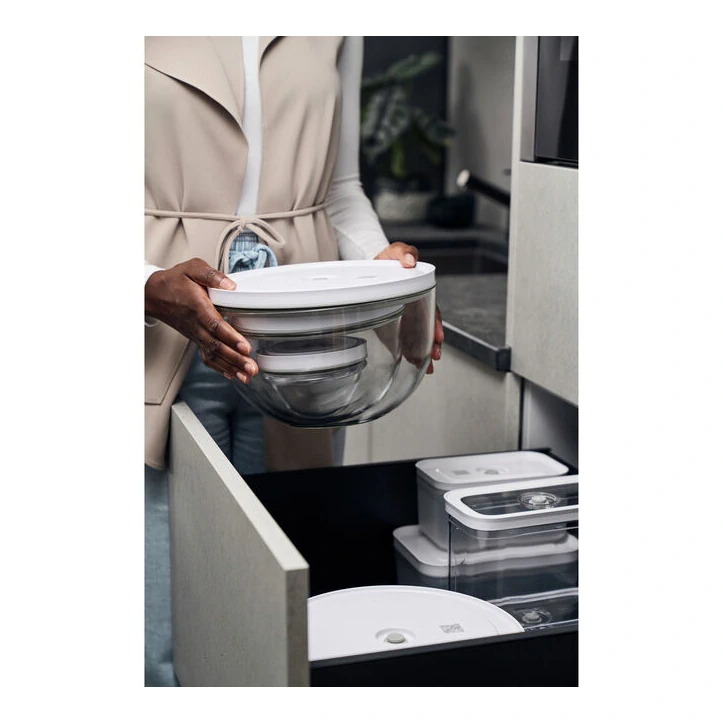 Zwilling Fresh & Save Bowls Vacuum Bowl Set S/M/L / 6-pc, Glass - Transparent-White