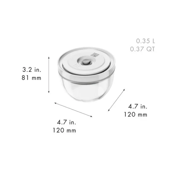 Zwilling Fresh & Save Bowls Vacuum Bowl Set S/M/L / 6-pc, Glass - Transparent-White