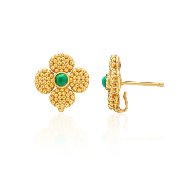 Capucine De Wulf Berry Clover Convertible Duo Earrings - Malachite