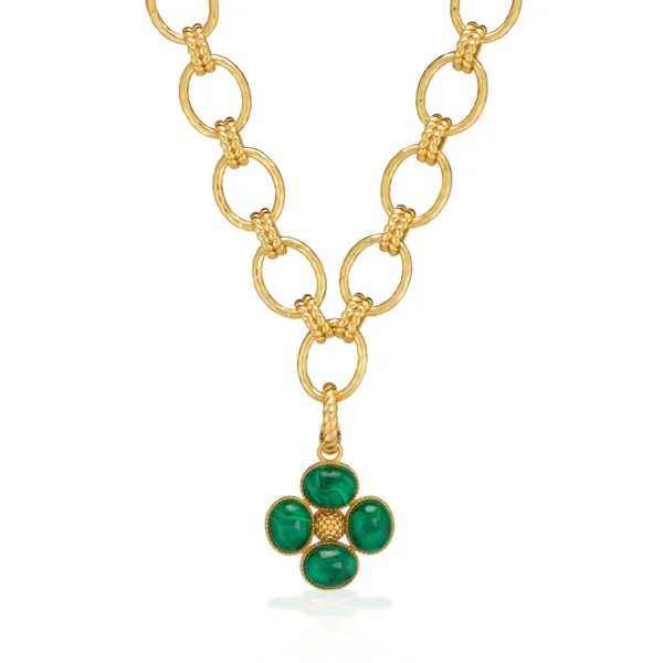Capucine De Wulf Berry Clover Double Sided Pendant - Malachite