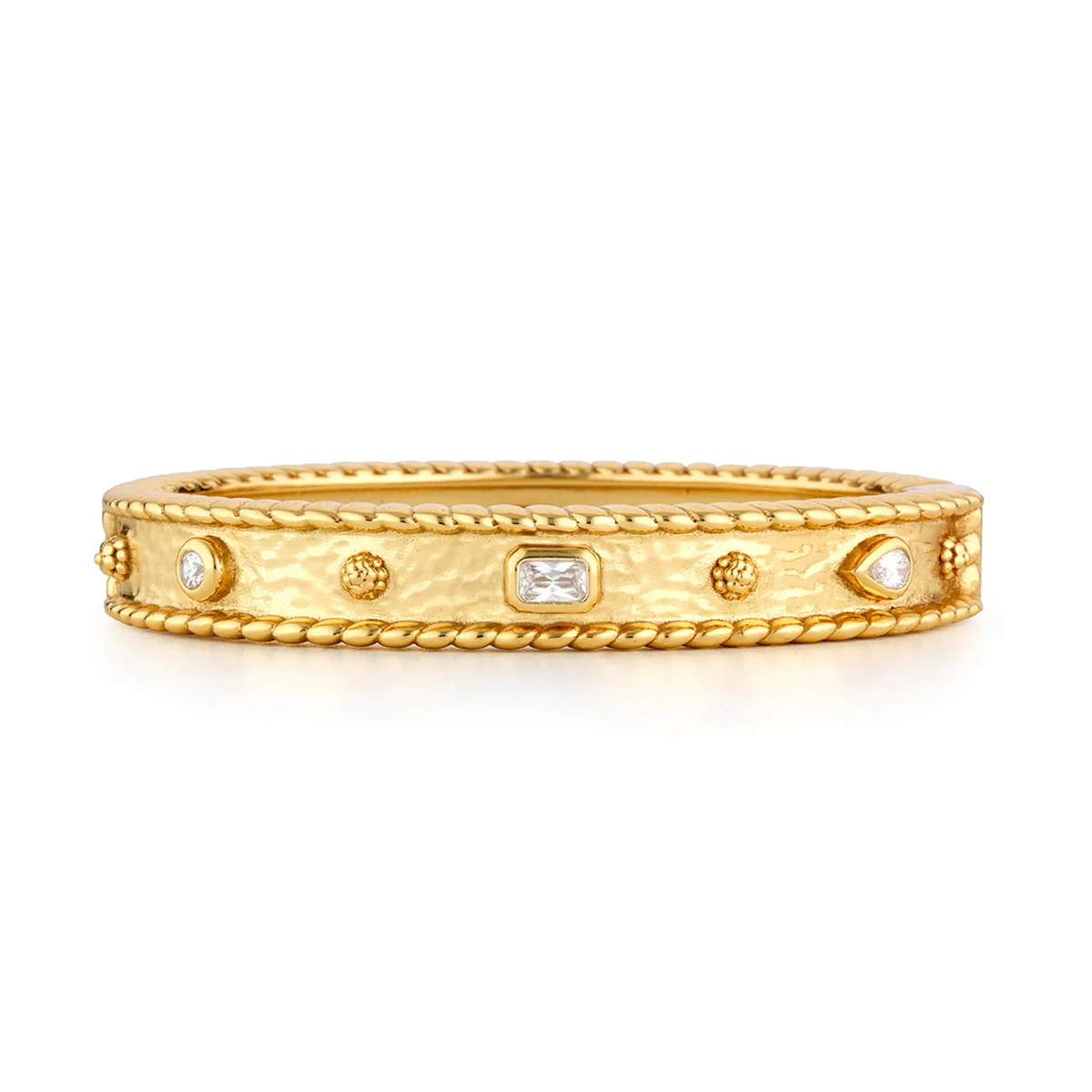Capucine De Wulf Berry Gem Hinged Bangle - Clear Cubic Zirconia