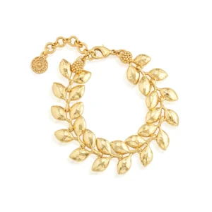 Capucine De Wulf Golden Laurel Link Bracelet, 7"+2"