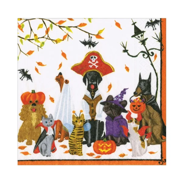 Caspari Halloween Pets Recycled Luncheon Napkins
