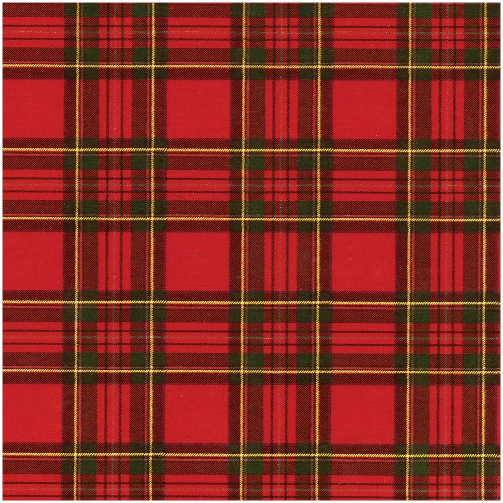 Caspari Luxurious Royal Plaid Foil Gift Wrap