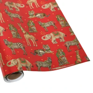 Caspari Wild Christmas Red Gift Wrap