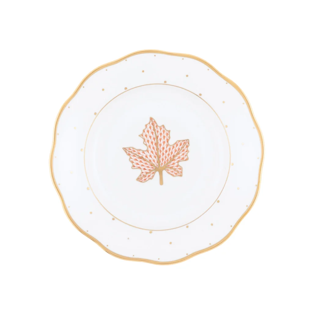 Herend Fall Dessert Plate - Maple Leaf