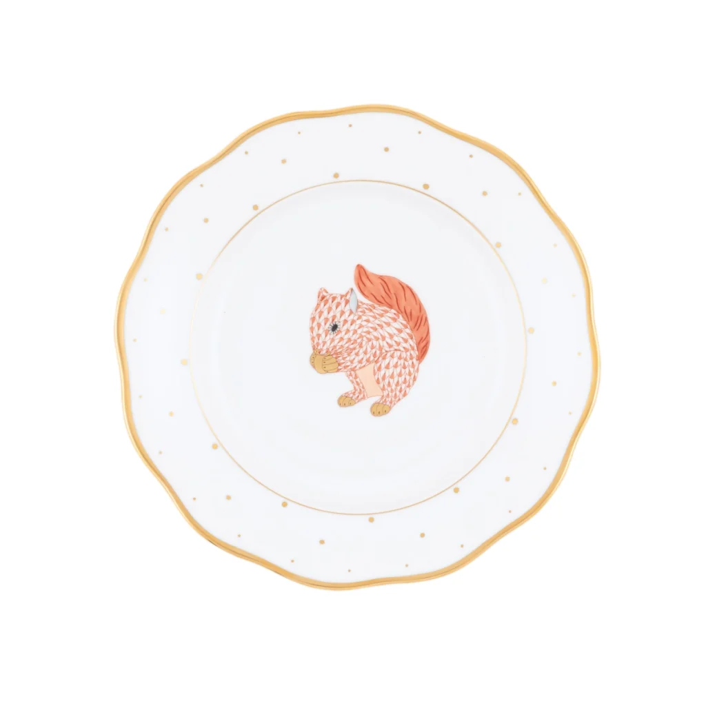 Herend Fall Dessert Plate - Squirrel