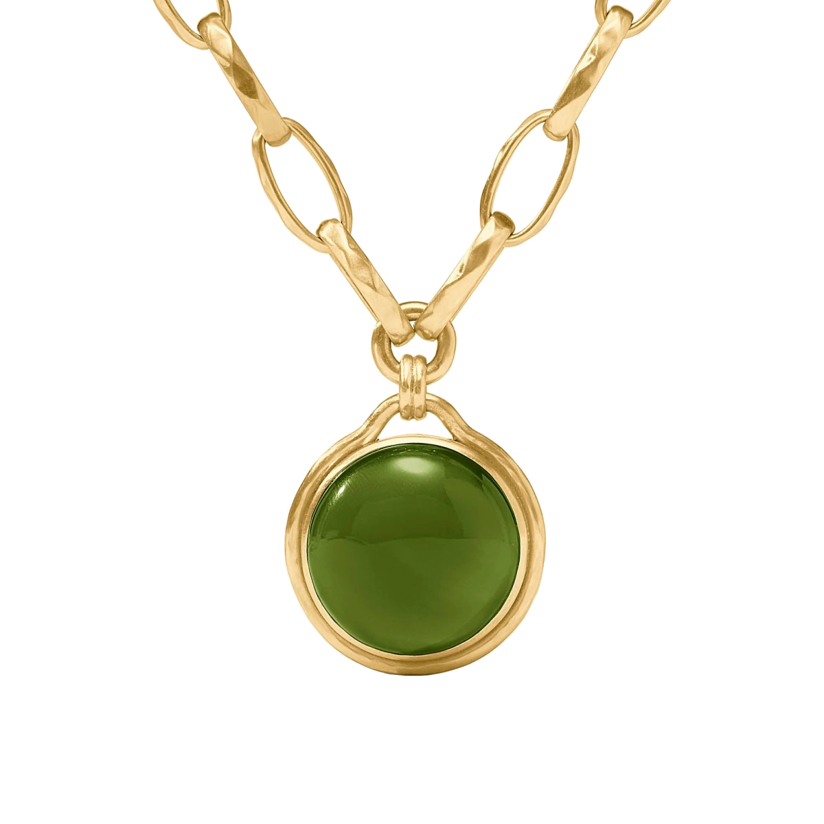 Julie Vos Solara Statement Gold Necklace - Iridescent Palmetto Green