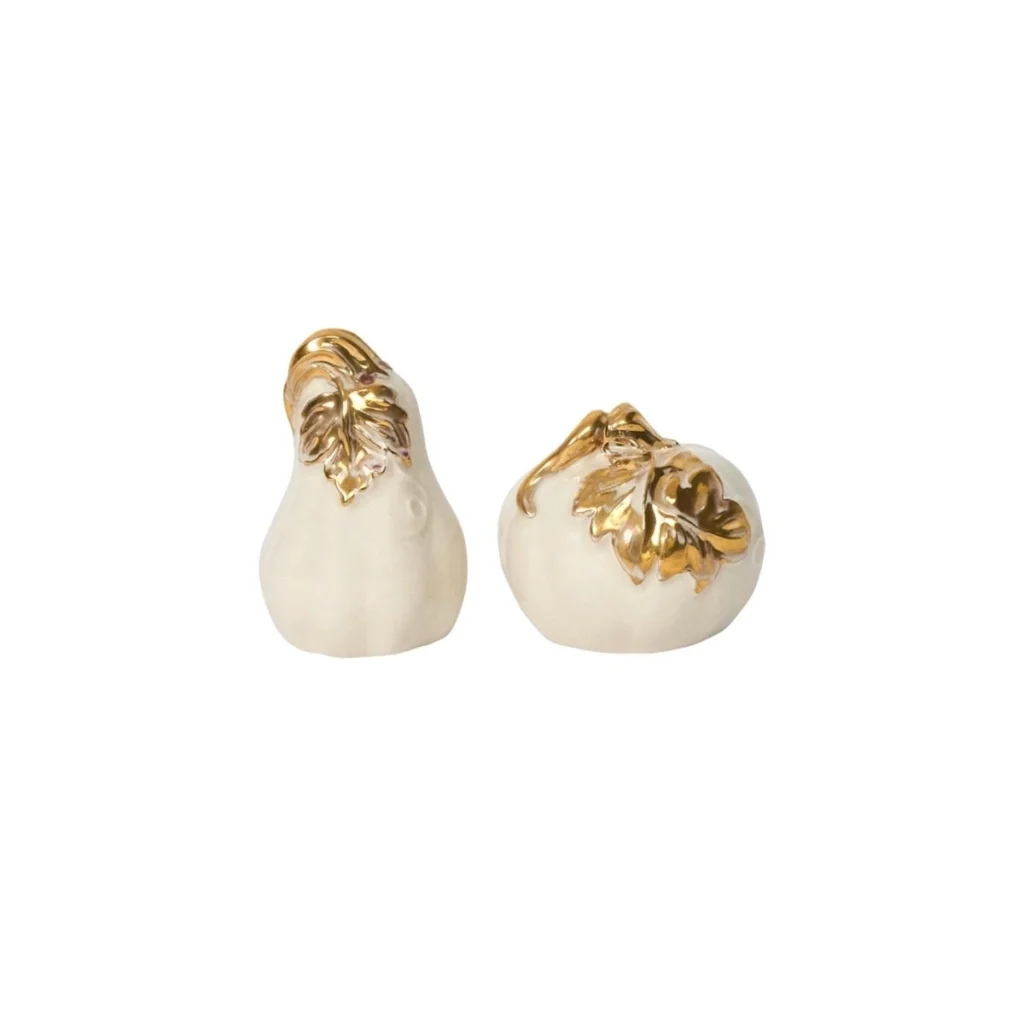 Juliska Forest Walk Pumpkin Salt & Pepper Shakers - Gold