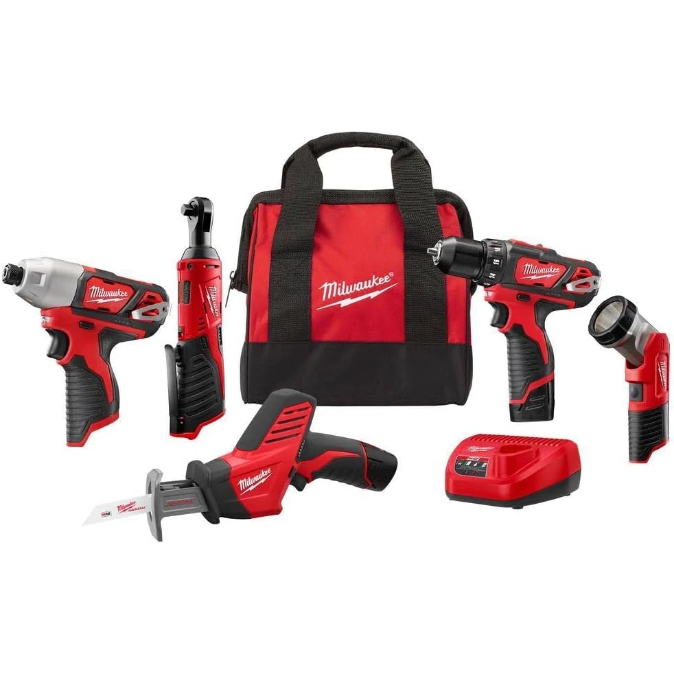 Milwaukee M12 12V Cordless 5-Tool Combo Kit Milwaukee M12 12V Cordless 5-Tool Combo Kit