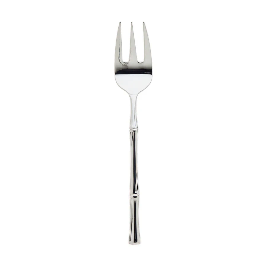Ricci Argentieri Bamboo Mirrored Stainless Steel Serving Fork