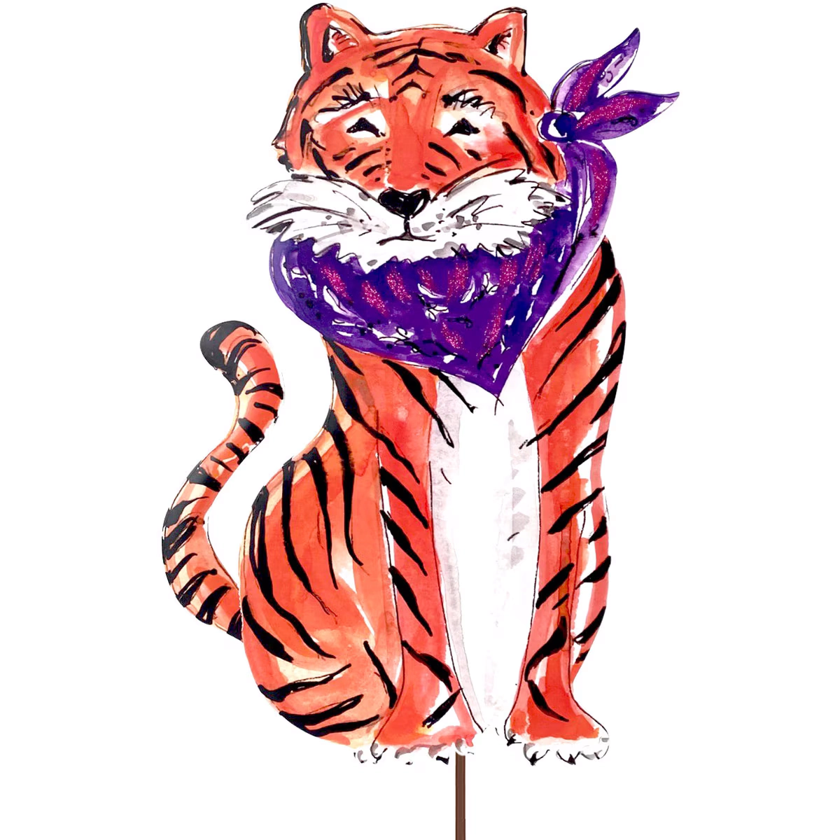 Rosanne Beck Purple Bandana Tiger Stake