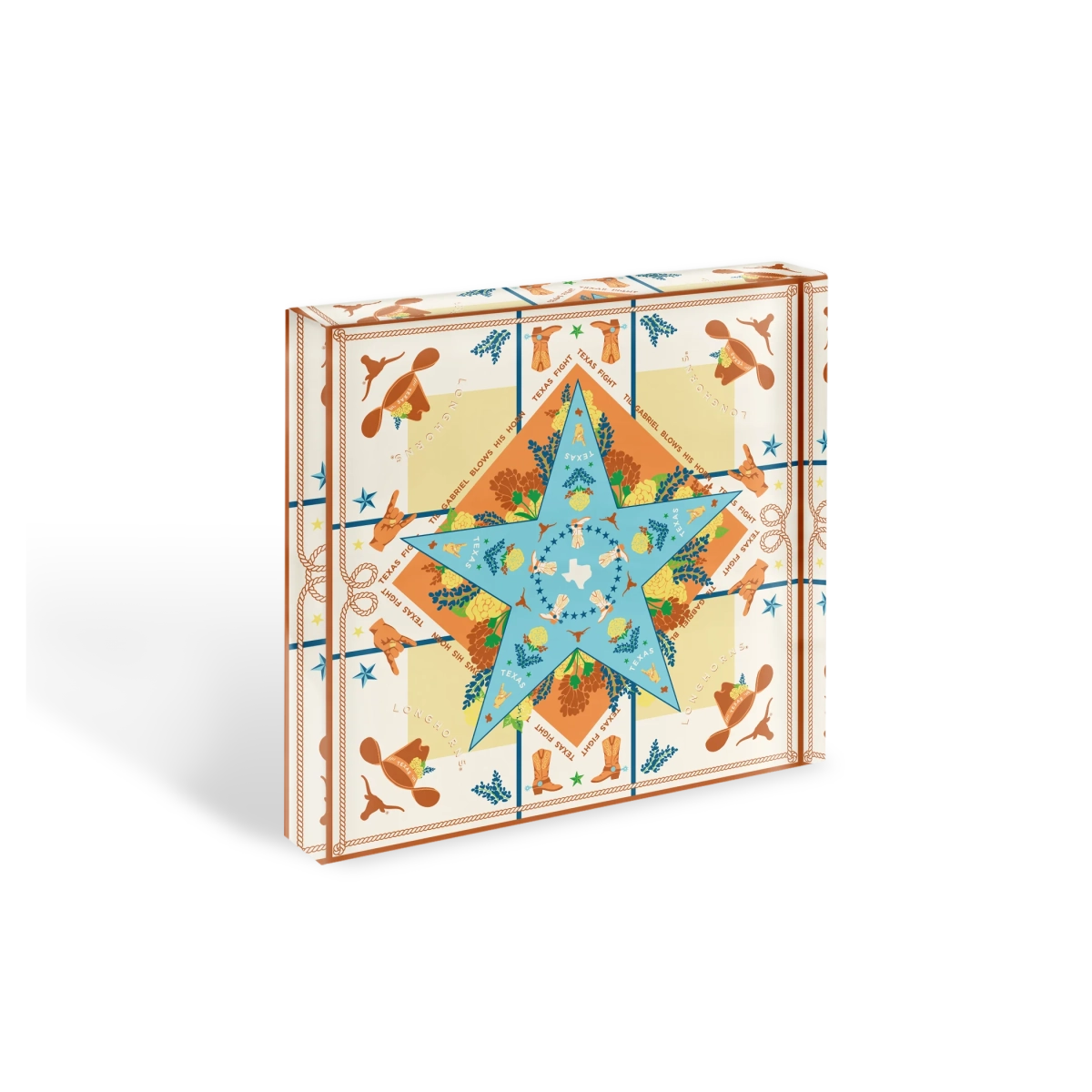 Saturday Silks Texas Longhorns Acrylic Block Art