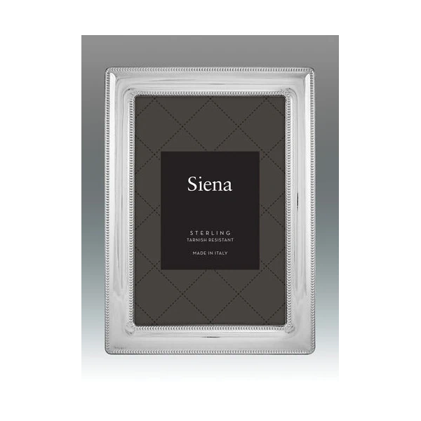 Tizo Siena Sterling Double Beaded Border Frame - 4" x 6"