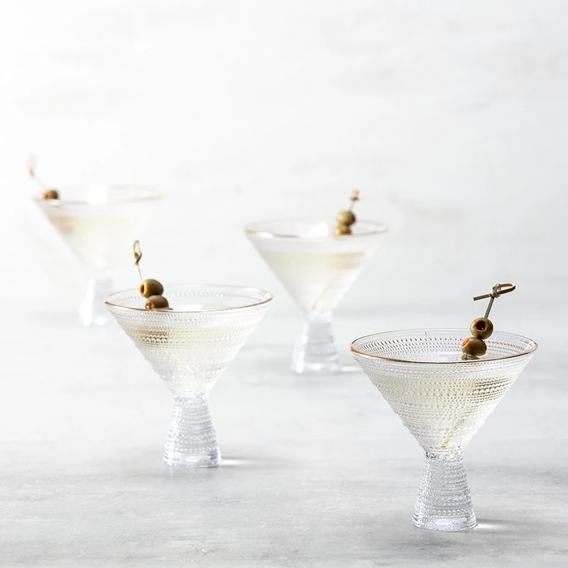 Fortessa Jupiter Clear Gold Rimmed Martini
