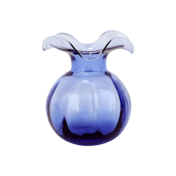 Vietri Hibiscus Glass Indigo Bud Vase Boxed