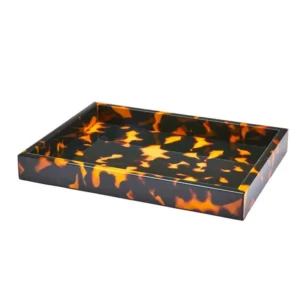 Addison Ross Faux Tortoiseshell Small Lacquered Serving Tray