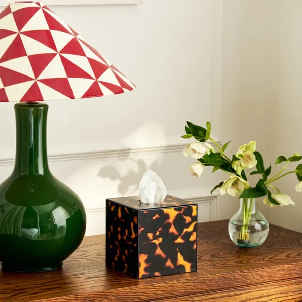 Addison Ross Tortoiseshell Square Tissue Box