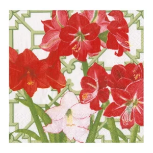 Caspari Amaryllis Conservatory Cocktail Napkins