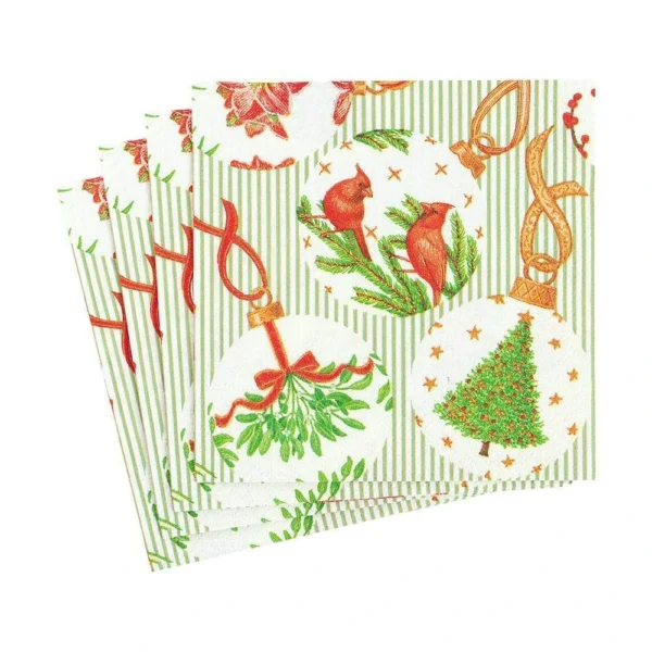 Caspari Botanical Ornaments Paper Cocktail Napkins