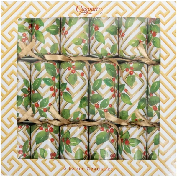 Caspari Holly and Fretwork Celebration Crackers
