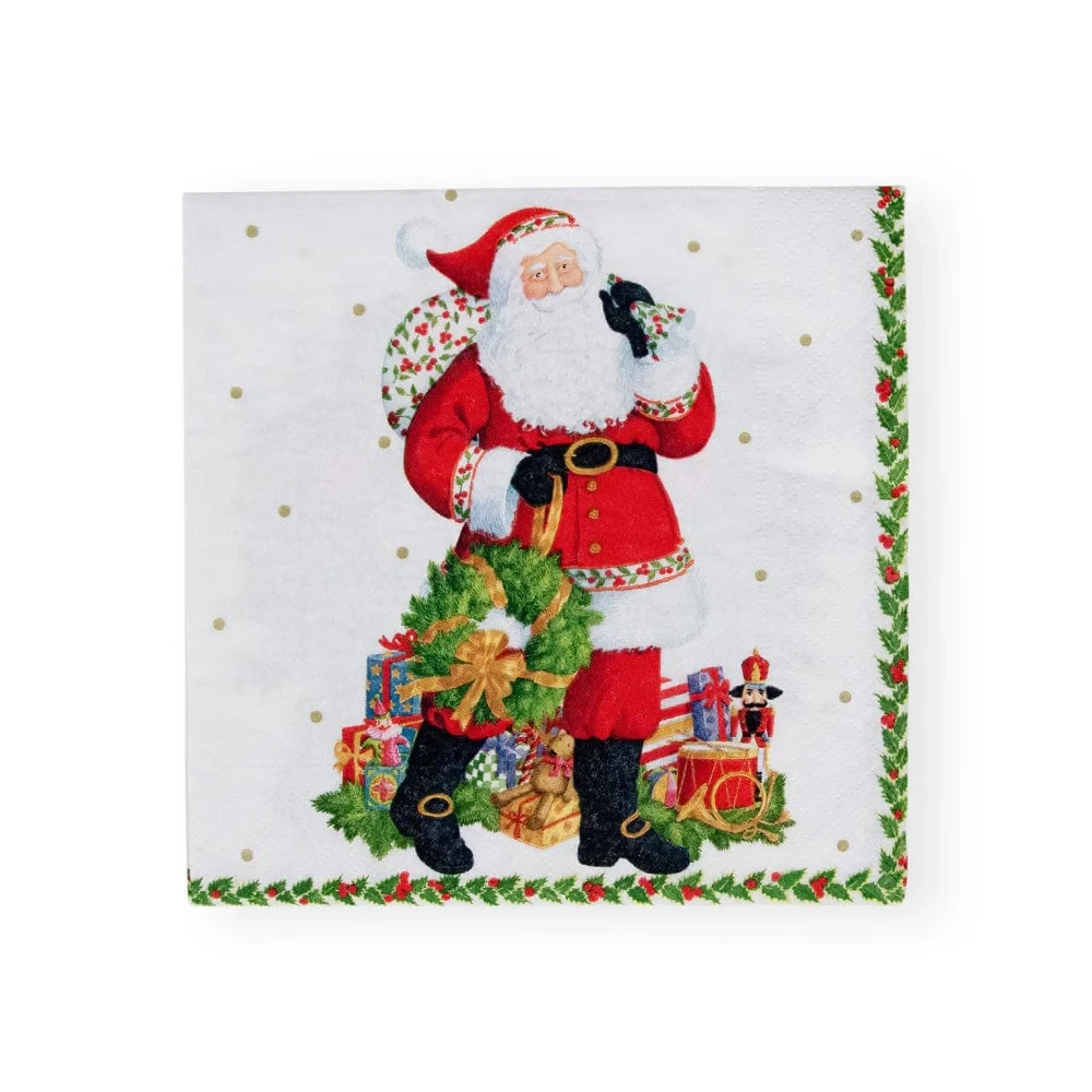 Caspari Jolly St. Nick Paper Luncheon Napkins