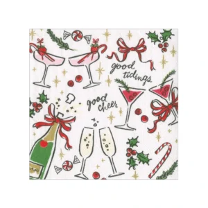 Caspari Let's Be Merry Paper Cocktail Napkins