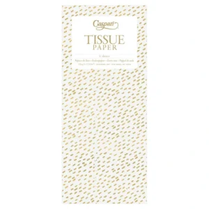 Caspari Little Dash Tissue Paper in White & Gold