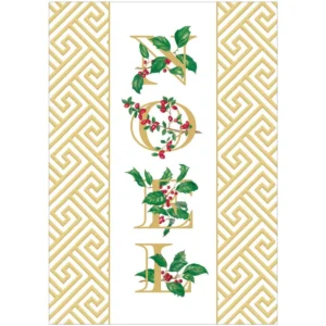 Caspari Botanical Noel And Fretwork Boxed Christmas Cards