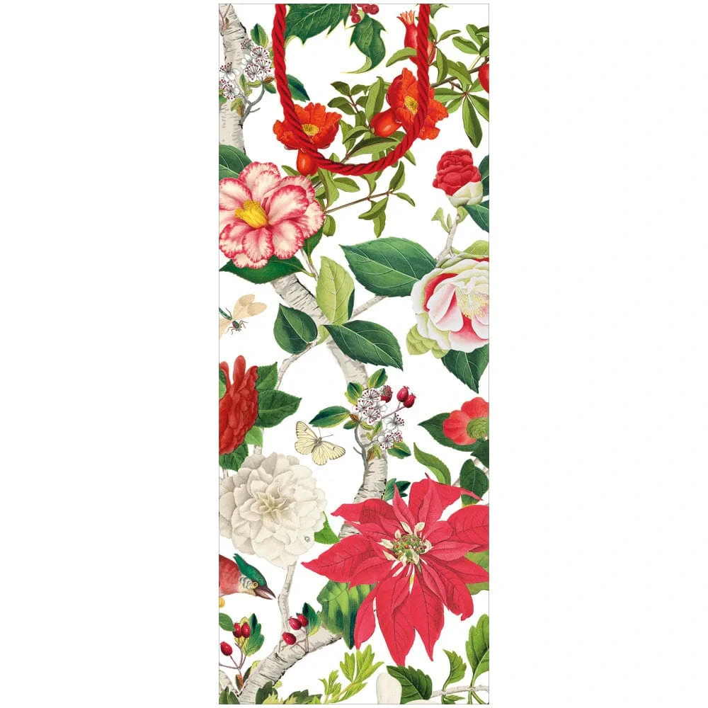 Caspari Christmas Chinoiserie Bottle Bag