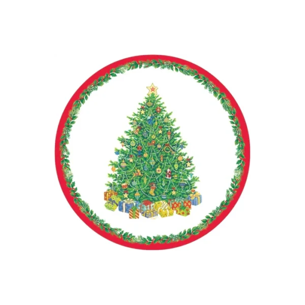 Caspari Christmas Tree Paper Salad & Dessert Plates