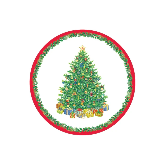 Caspari Christmas Tree Paper Salad & Dessert Plates