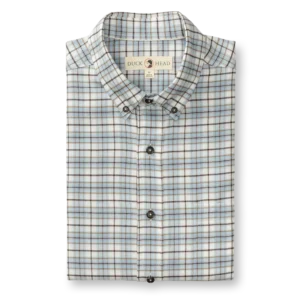 Duck Head Cotton Flannel Sport Shirt - Layne Plaid Glacier Blue