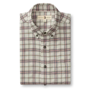 Duck Head Cotton Flannel Sport Shirt - Malcolm Plaid Grey Heather