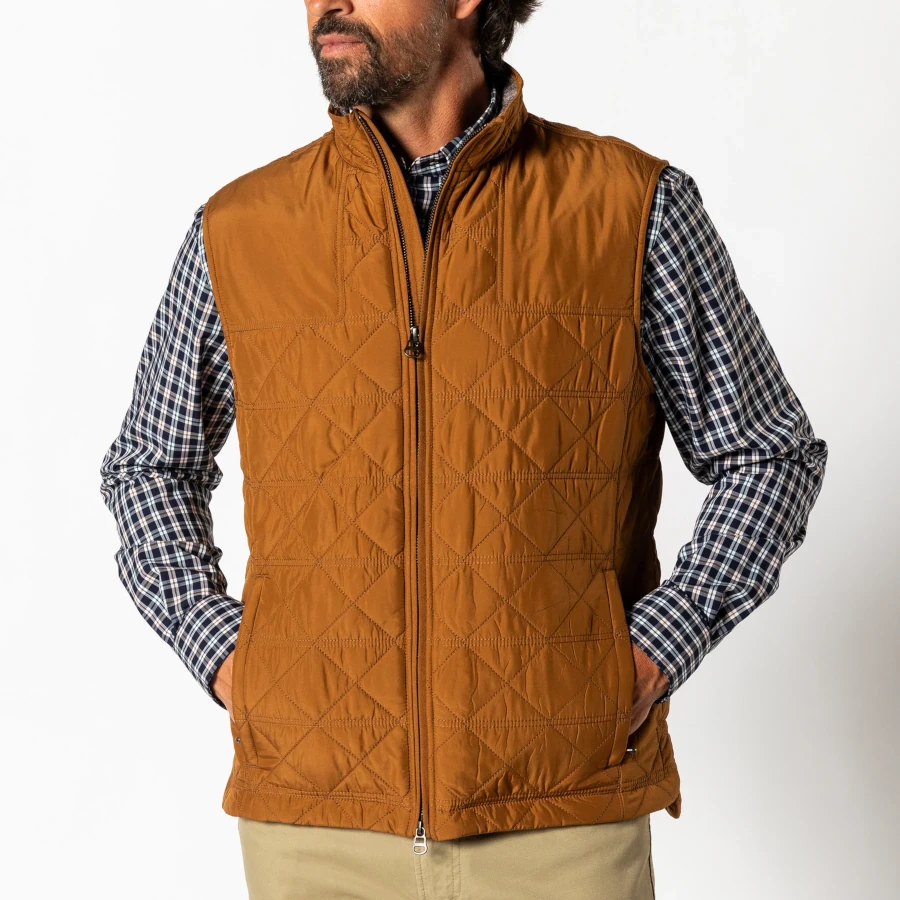Duck Head Fremont Sport Performance Quilted Vest - Dark Amber