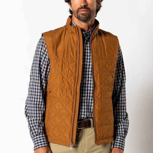 Duck Head Fremont Sport Performance Quilted Vest - Dark Amber