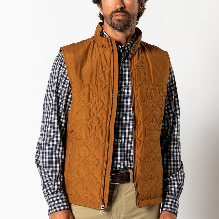 Duck Head Fremont Sport Performance Quilted Vest - Dark Amber