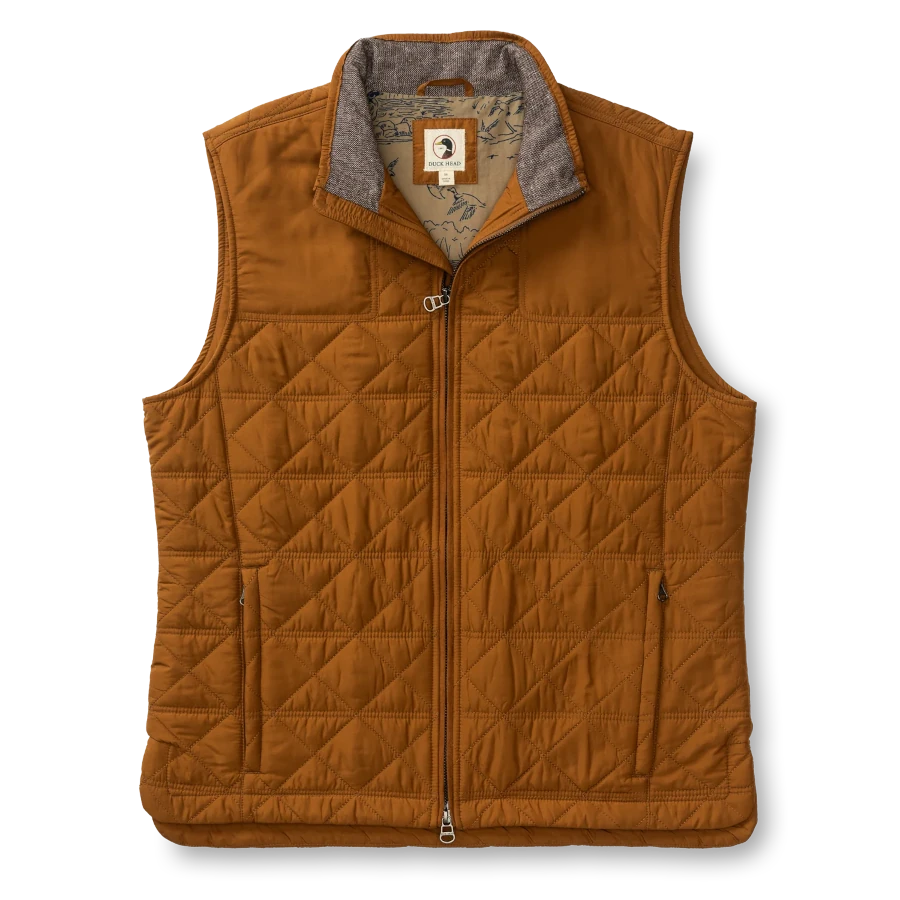 Duck Head Fremont Sport Performance Quilted Vest - Dark Amber
