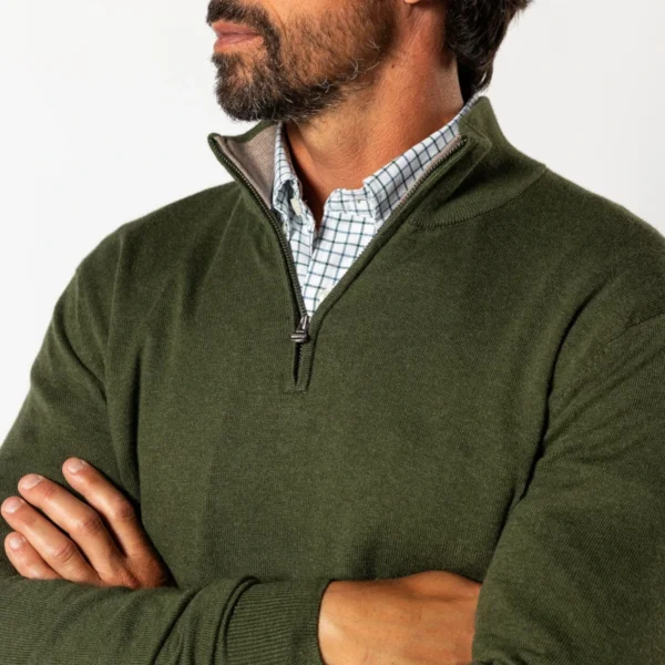 Duck Head Ridley 1/4 Zip Sweater - Deep Olive
