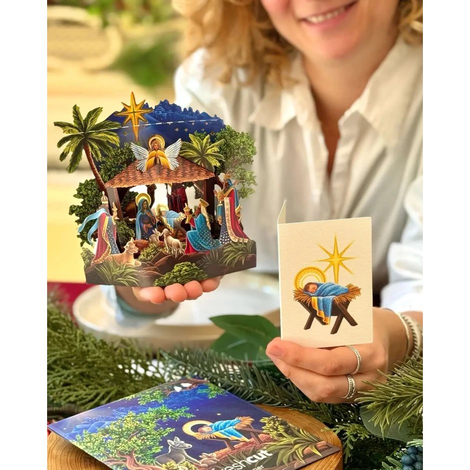 Mini Starlit Nativity Pop-Up Card