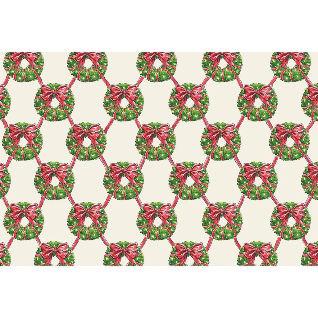 Hester & Cook Holiday Wreath Lattice Placemat