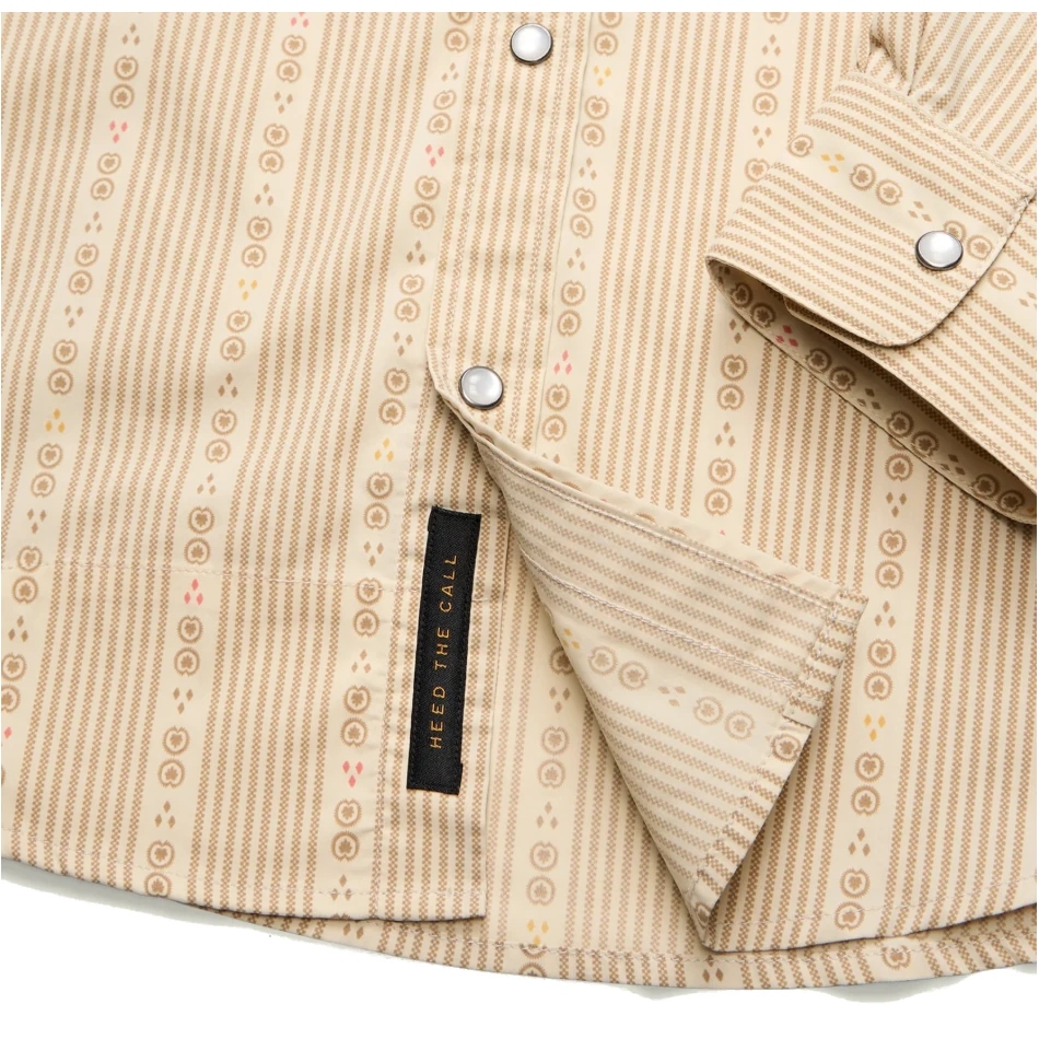 Howler Bros H Bar B Tech Long-sleeved Shirt - Mosquero Stripe: Brown Rice