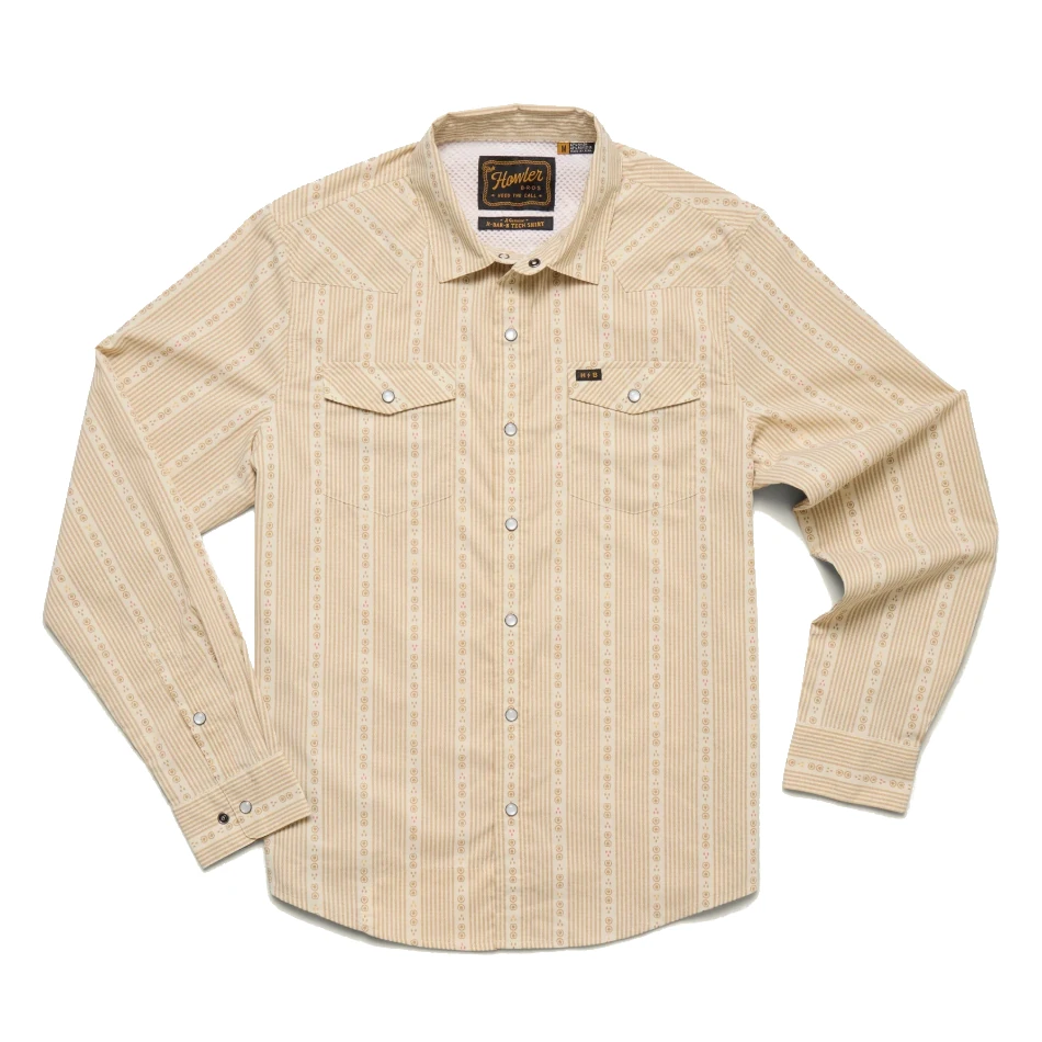 Howler Bros H Bar B Tech Long-sleeved Shirt - Mosquero Stripe: Brown Rice Howler Bros H Bar B Tech Long-sleeved Shirt - Mosquero Stripe: Brown Rice