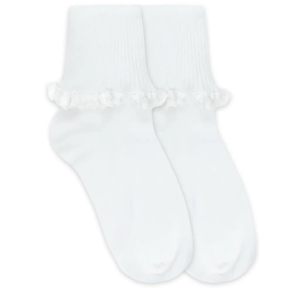 Jefferies Socks Cluny Turn Cuff Socks - White/White Jefferies Socks Cluny Turn Cuff Socks - White/White