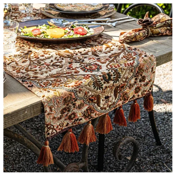 Juliska Willa Embroidered 18" x 90" Table Runner - Amber