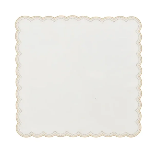 Kim Seybert Lune Napkin in White, Gold & Silver