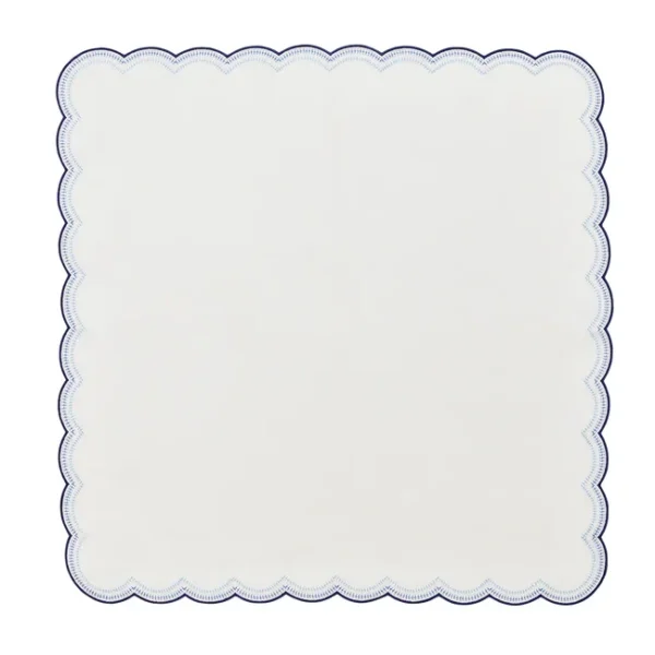 Kim Seybert Lune Napkin in White & Navy