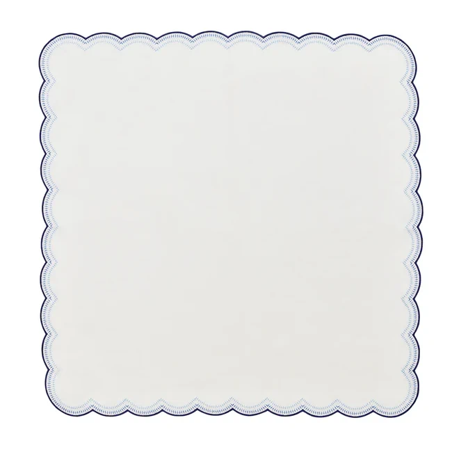 Kim Seybert Lune Napkin in White & Navy