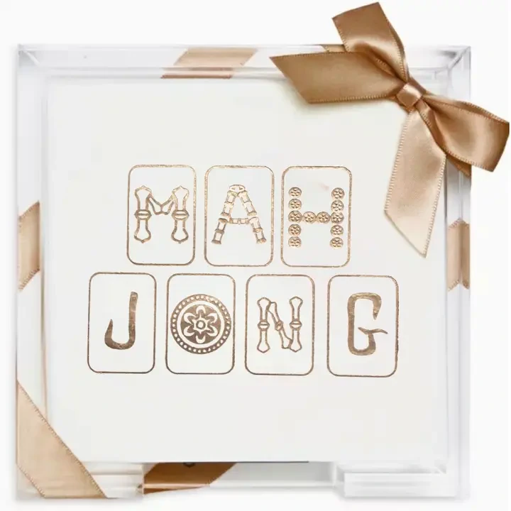 Lined Design Mah Jong Hostess Napkin Set